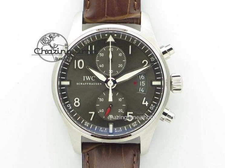 MIROTIME 0415 WaterResistant Da Vinci IW356601 SS MKF 1:1 Best Edition White Dial On Black Leather Strap A 7232